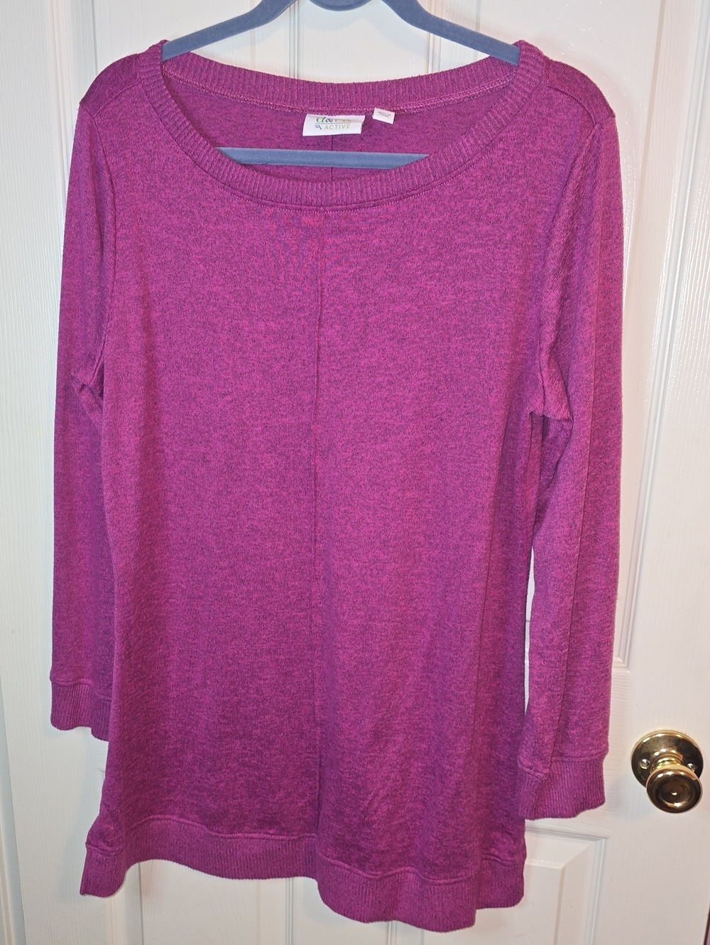 Active USA Women's Scoop Neck Pullover - Berry Heather